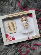 Pamiątka pierwszej komunii świętej aniołek w ramce 3D na komunie chrzest