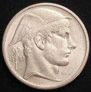 Belgia 50 franków 1951 - srebro - stan 1/2