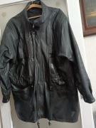 Kurtka skórzana czarna męska długa duży rozmiar 