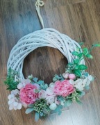 WIANEK WIOSENNY NA DRZWI STROIK KWIATOWY WIENIEC WIKLINOWY CAŁOROCZNY