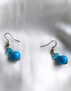 Srebrne kolczyki z niebieskimi elementami :) UROCZE / KOBIECE