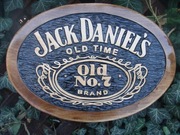 Jack Daniels Ręcznie rzeźbione logo w drewnie Duży