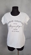 T-shirt AMISU “Studio Couture” biały z nadrukiem rozmiar L