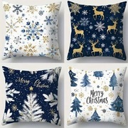 Świąteczne poszewki na poduszki 4 szt 45x45cm POLECAM 