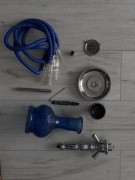 Fajka wodna / Shisha komplet 2 węże niebieska