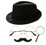 Strój przebranie kostium Męski Zestaw Imprezowy Detektyw lata 20 30 40 nowy