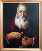 obraz Żyda - Żyd liczący pieniądze - Na Szczęście i Dobrobyt 26 cm x 32 cm