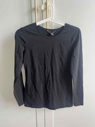 Bluzka damska t-shirt Basic długi rękaw H&M czarna r. 36 S