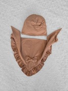 Czapka i apaszka/chusta, wiosenno-jesienny komplet dla dziewczynki