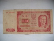 POLSKA Banknot PRL 100 zł 1948 r. seria EN