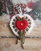 Serce zawieszka prezent ozdoba Boże Narodzenie, rękodzieło.
