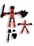 Robot Mini Figurka ruchoma Mini Wojownik Figurka Kolekcjonerska czerwona
