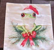 Poszewka Żabka śliczna w czapce Mikołaja