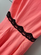 Sukienka emo neonowa różowa czarna koronka S 36 8 