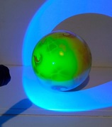 Żyrandol, lampa sufitowa, uranowa, szkło art deco