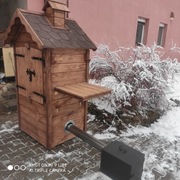 Wędzarnia ogrodowa podwójne ściany środek olcha