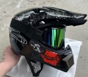 Kask pełny fullface rozmiar M Enduro Hulajnoga Rower Cross Gogle 