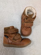 Brązowe camel skórzane buty kozaki na rzepy barefoot Bundgaard 23