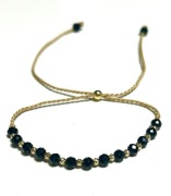 Bransoletka Czarny Turmalin Kuleczki Złoto 585