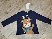 T-shirt z motywemświątecznym,  Renifer - rozm 80