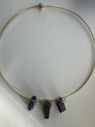 Choker z kamieniami ręcznie robiony 