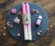 Naturalne świece sojowe z różą damasceńską, 25 cm