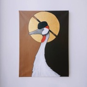 Obraz akrylowy, "Żuraw koroniasty"