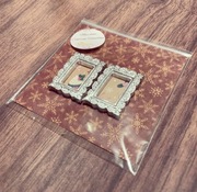 Dwa obrazki w srebrnej ramce dla myszek maileg barbie miniaturki świąteczne