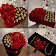 Flower box z Ferrero rocher duży