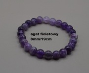 Bransoletka agat fioletowy 8mm/19cm