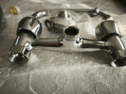 Bateria kuchenna zlewozmywakowa naścienna chrom klasyczna