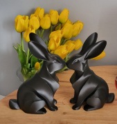 Królik zając 3d czarny duży idealny jako ozdoba wielkanocna 