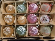 Bombki prl kolorowe mix okrągłe i buźka retro ozdoby choinkowe vintage 