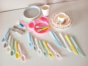 zestaw naczynia śliniaki miseczki sztucce plastikowe talerzyki ikeaBLW