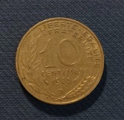 Moneta Francja 10 centymów 1985