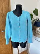 Gallery 40/42 sweter niebieskie błękitny zapinany cotton