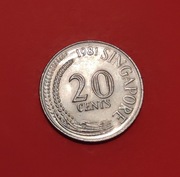 Moneta 20 centów 1981, Singapur