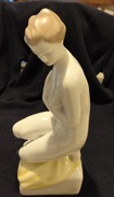Akt kobiety z porcelany Hollohaza Duża figura Antyk ORYGINAL 1956 r.