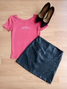 Bluzka SINSAY malinowa różowa rozmiar XS 34 krótki rękaw