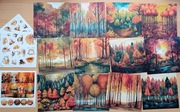 mega zestaw jesienny kartki + naklejki scrapbooking