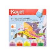 flamastry z rolką stemplującą kayet, komplet pisaków z rolką stemplującą