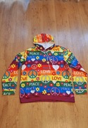 Piękna bluza z kapturem, hoodie hipisowska,vintage, woodstock.XL/L.Unisex