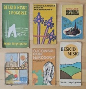 Stare mapy lata 70. XX wieku, Tatry, Beskid Mały, Beskid Niski, Ojcowski PN