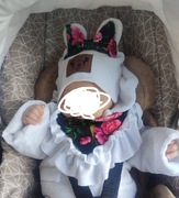 Komplet wiosenny czapka z chustą 