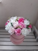 Flowerbox mydlany na prezent zakończenie roku szkolnego, urodziny 