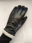 Rękawiczki damskie skórzane ocieplane sztucznym barankiem