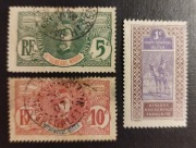 Kol.fr. HAUT-SENEGAL-NIGER: 1906/14r. Mi 4; 5; 18 */kas.