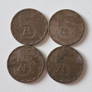 Komplet 4 monet 5 złotych PRL (1983-1985) Polska Rzeczpospolita Ludowa.16.6
