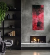 Abstrakcja czerwono - czarna 140x70