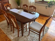 Stół rozsuwany + 12 krzeseł – solidny zestaw do jadalni/salonu